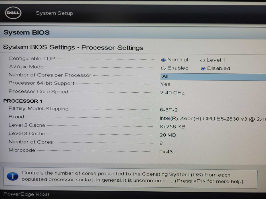 Dell R530, 1x Xeon E5-2630v3 2.40GHz 64GB DDR4 H730 Mini 8x 2TB SAS 2x PSU _