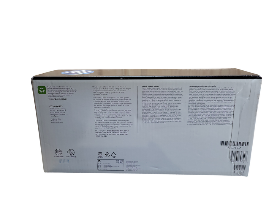 Genuine HP 503A LaserJet Toner Cartridge Cyan Q7581A !