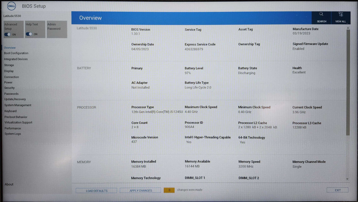 Dell Latitude 5530 Touch, i5-1245U, 16GB DDR4, 256GB NVMe, No AC, READ  Lap200