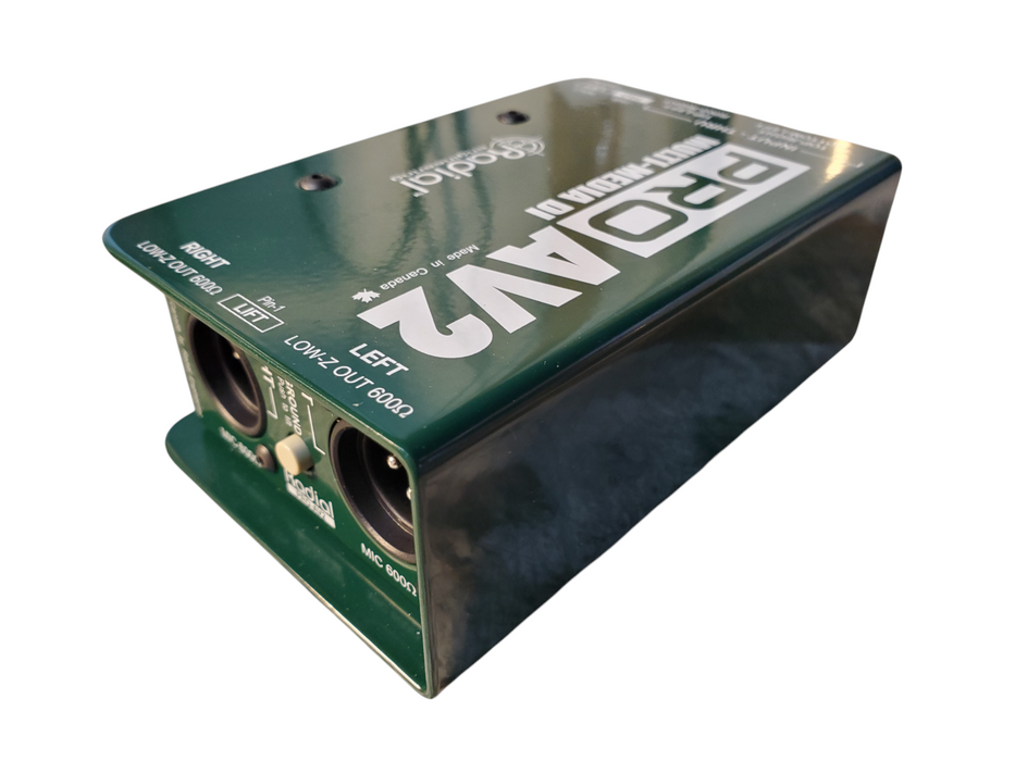 Radial ProAv2 PRO AV2 Stereo Multimedia Direct Box DI with RCA 1/4" 3.5mm X