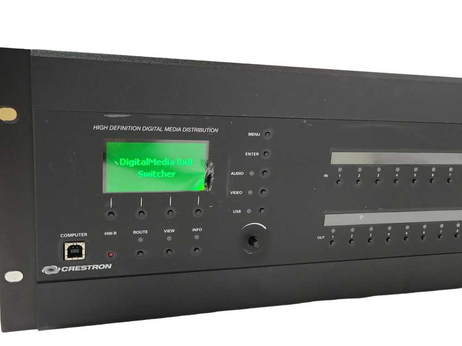 Crestron DM-MD8x8 Digital Media Switcher loaded with cards, READ _