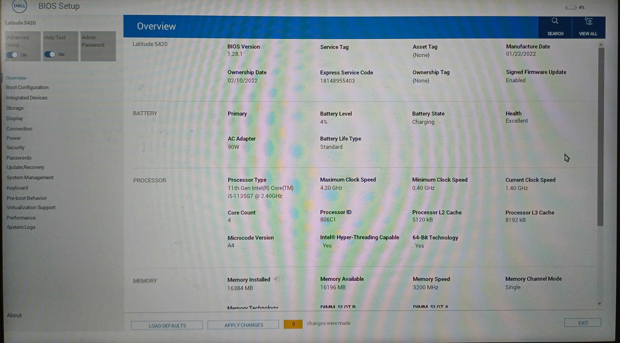 Dell Latitude 5420, i5-1135G7 2.40GHz, 16GB DDR4, 256GB NVMe, No PWR  Lap200