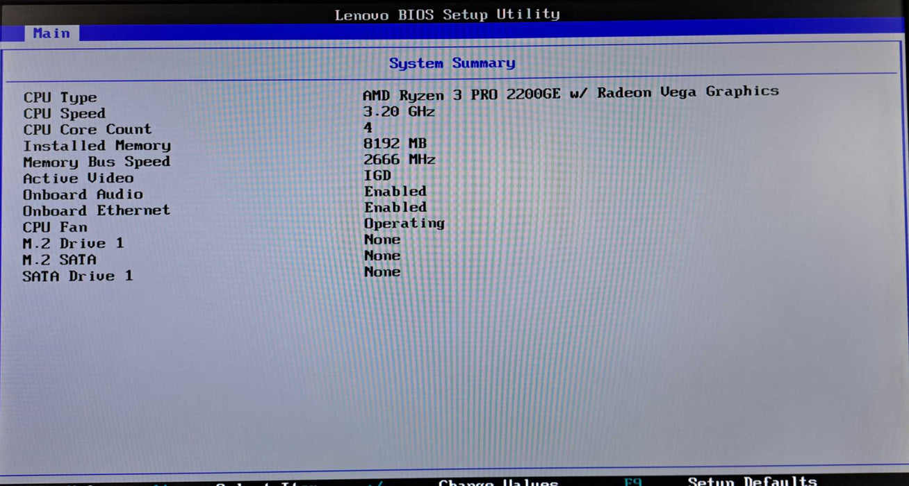 Lenovo ThinkCentre M715q | Ryzen 3 PRO 2200GE @3.20GHz, 8GB RAM, No HDD Q