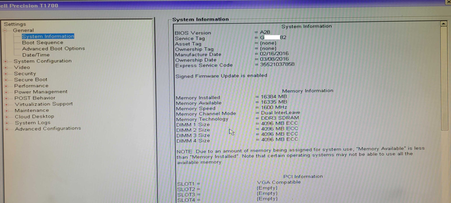 Dell Precision T1700, Xeon E3-1220v3 @ 3.1GHz, 16GB RAM, K620 GPU _