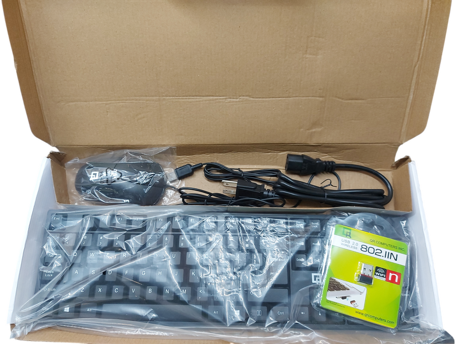 QR 70 Wired Keyboard & USB Optical Mouse with USB Adapter