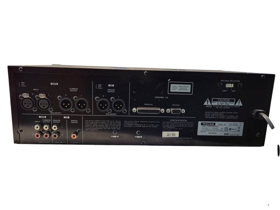TASCAM CD-A750 Professional CD Player & Cassette Recorder Unit $