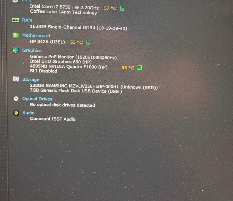 HP ZBook 15 G5 i7-8750H@2.2GHz QUADRO P1000 4GB GPU 16GB RAM 256GB SSD  Lap200