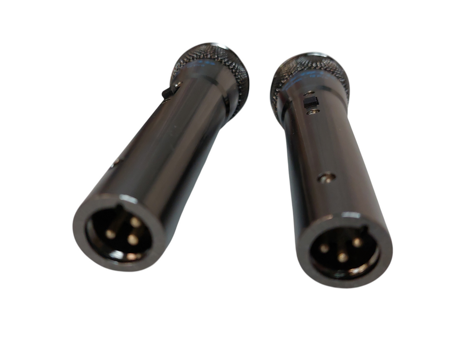 Pair of 2 Chrome Voco Pro Mark-12 Pro Dynamic Microphones  =