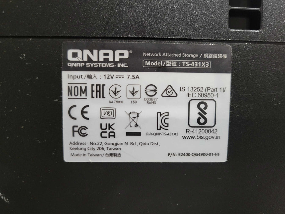 QNAP TS-431X3 4-Bay NAS with 4x 3TB Hard Drives _