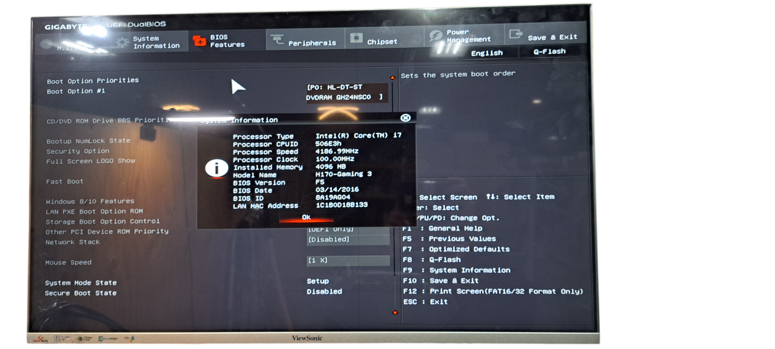 Custo PC i7--6700K- 256GB NVMe-4GB DDR4-GTX1060- H170 Gaming 3-READ