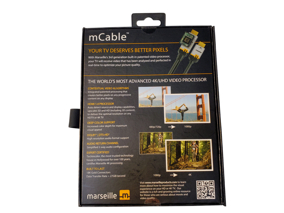 Marseille mCable HDMI Cable Upscale 480p/720p to 1080p and 4K T 8FT/2.4M