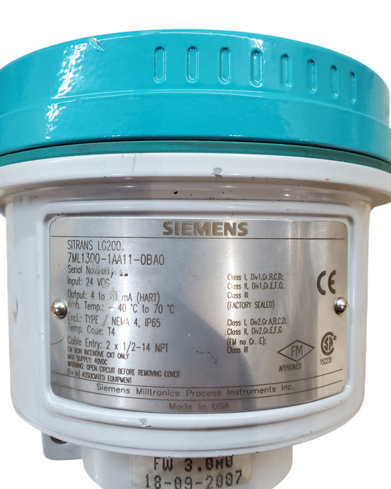 Siemens 7ML1300-1AA11-0BA0 Ultrasonic Sensor *READ*