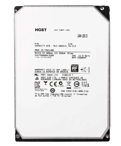 8TB HGST HUH728080AL5200 7200RPM 3.5" SAS 12Gb/s MLC HDD Q