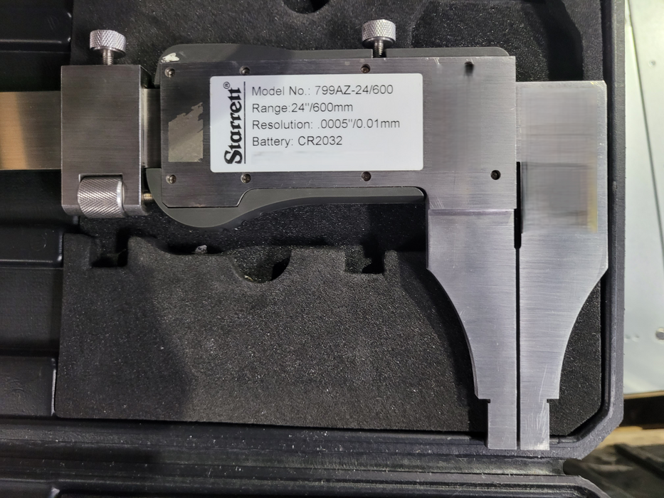 Starrett 799az-24/600 Digital Caliper, 24", 600mm, .0005"/0.01mm