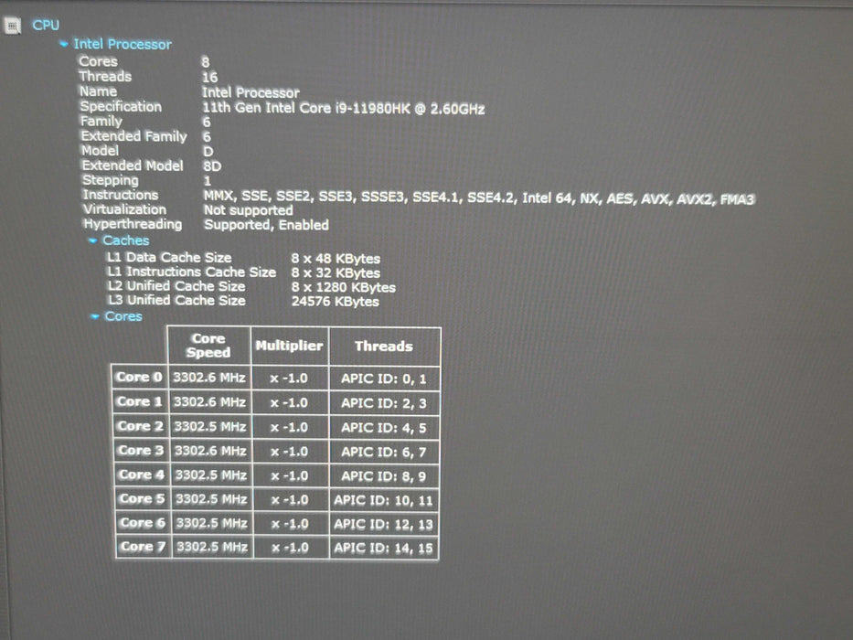 MSI Raider GE66 i9-11980HK 32GB DDR4 RTX 3070 512GB NVMe // No adapter  β Lap200