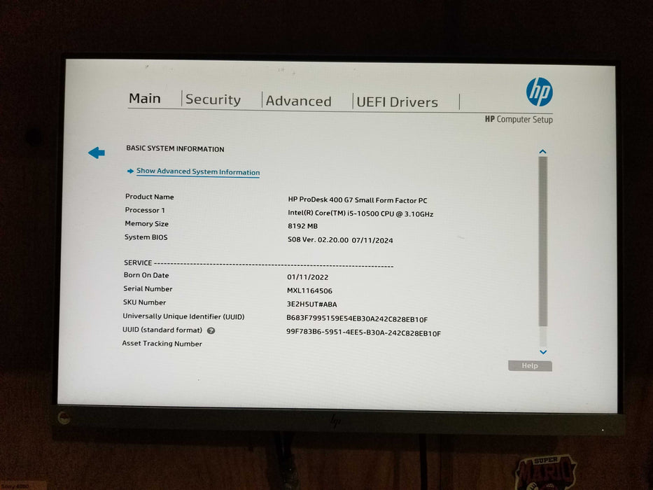 HP Prodesk 400 G7 SFF, core i5-10500 CPU 3.10GHz, 8GB RAM - No HDD, Read Q