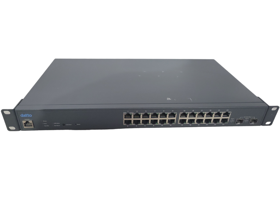 Datto L24 24 Port Gigabit PoE+ Cloud Managed L2 Switch with 2 Dual-Speed SFP !
