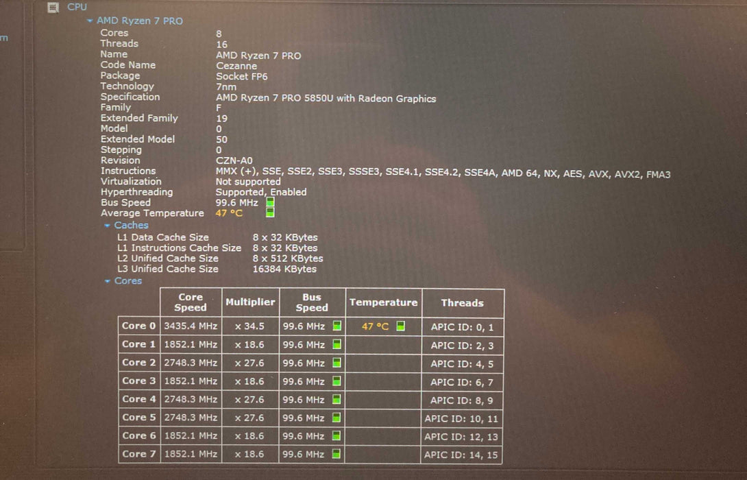 Lenovo ThinkPad T14 Gen 2 TOUCH AMD Ryzen 7 PRO 5850U 16GB RAM 256GB SSD   Lap200