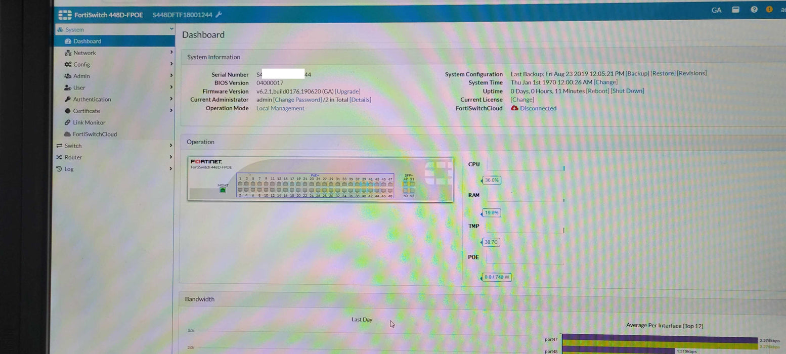 Fortinet Fortiswitch FS-448D-FPOE 48Port Gigabit Ethernet Managed PoE Switch _
