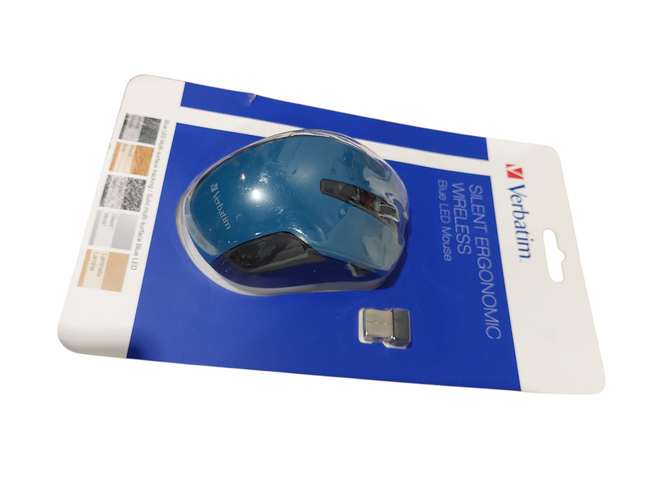 Verbatim Silent Ergonomic Wireless Blue LED Mouse Blue( New ) Q=