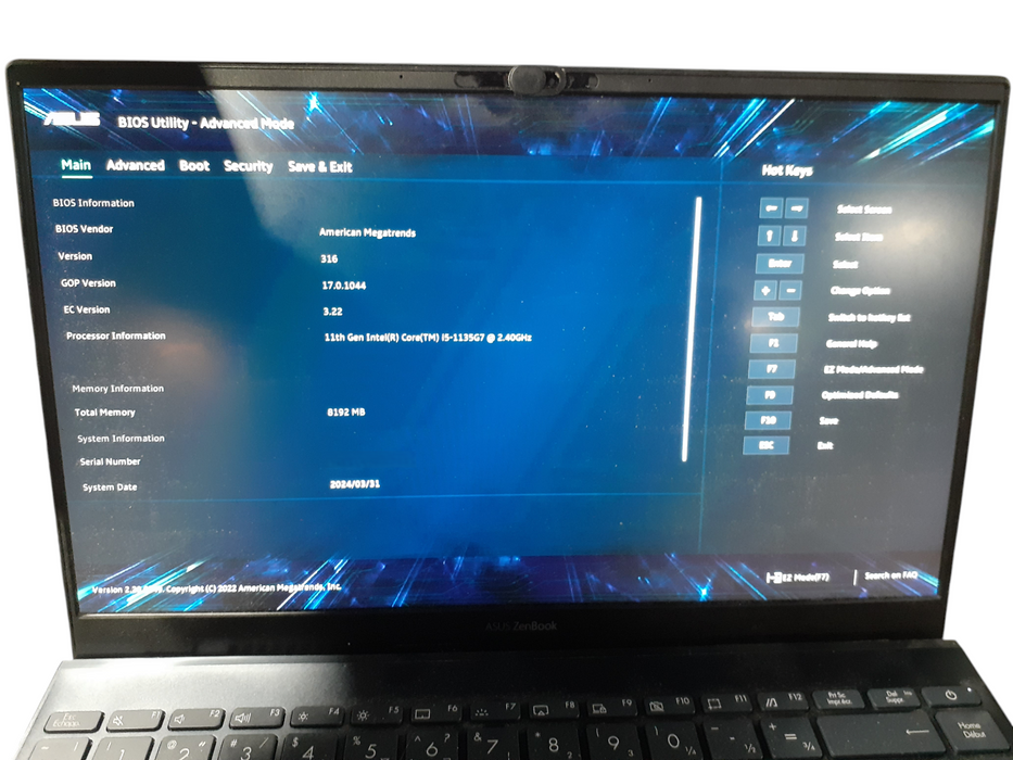 Asus ZenBook UX425EA i5-1135G7 @ 2.40GHz 8GB RAM 256GB NVMe| READ  Lap200