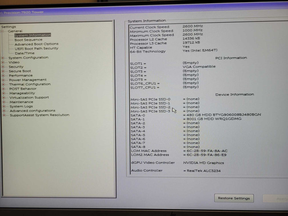 Dell 7920 2x Xeon Gold 6132 64GB DDR4 480GB SSD+8TB HDD 1400W RTX2060, SEE _