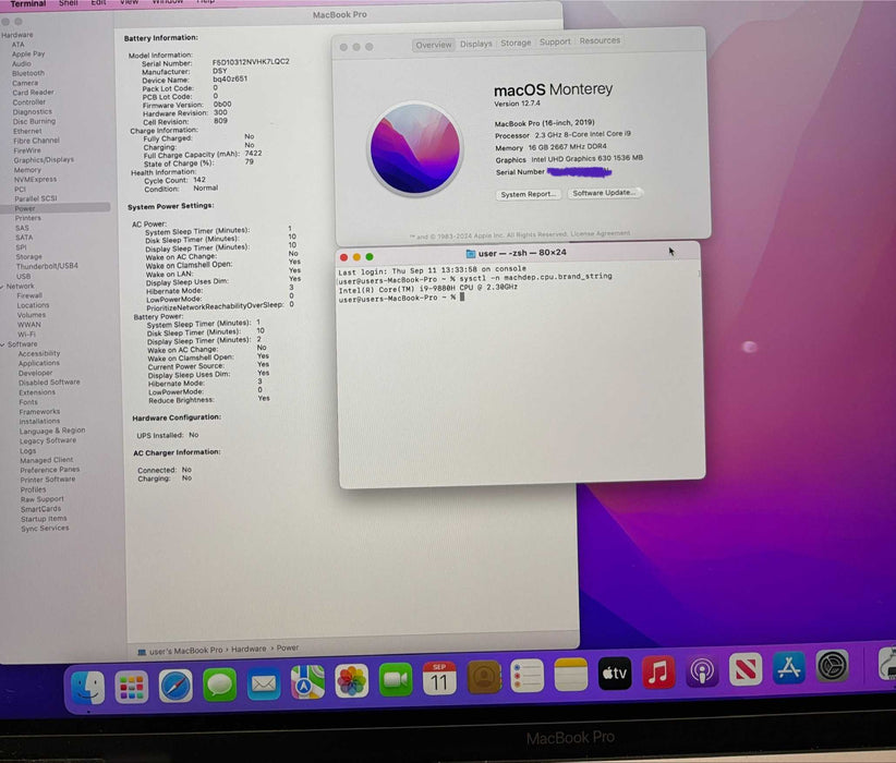 Apple MacBook Pro 16" 2019 i9-9880H Radeon PRO 5500M 4GB GPU 16GB 1TB READ