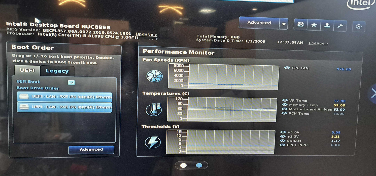 Intel NUC NUC8i3BEK1 i3-8109U CPU|8GB RAM|256GB SSD NO OS