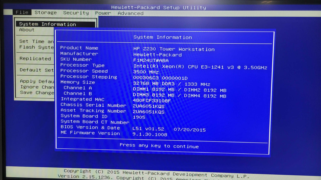 HP Z230 Workstation | Xeon E3-1241 v3 @3.5 GHz 32GB DDR3 | NO HDD