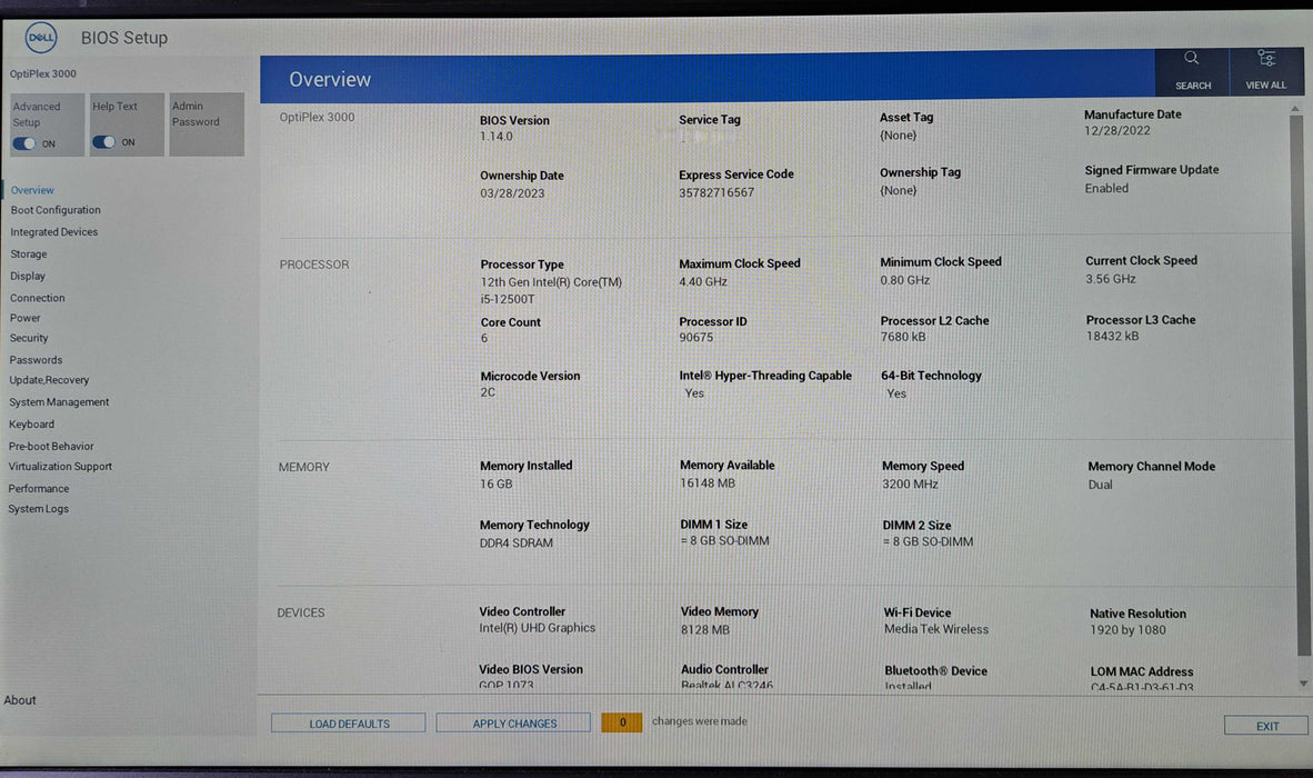 Dell OptiPlex 3000 Micro | Intel Core i5-12500T, 16GB DDR4, 256GB NVMe, Wi-Fi )