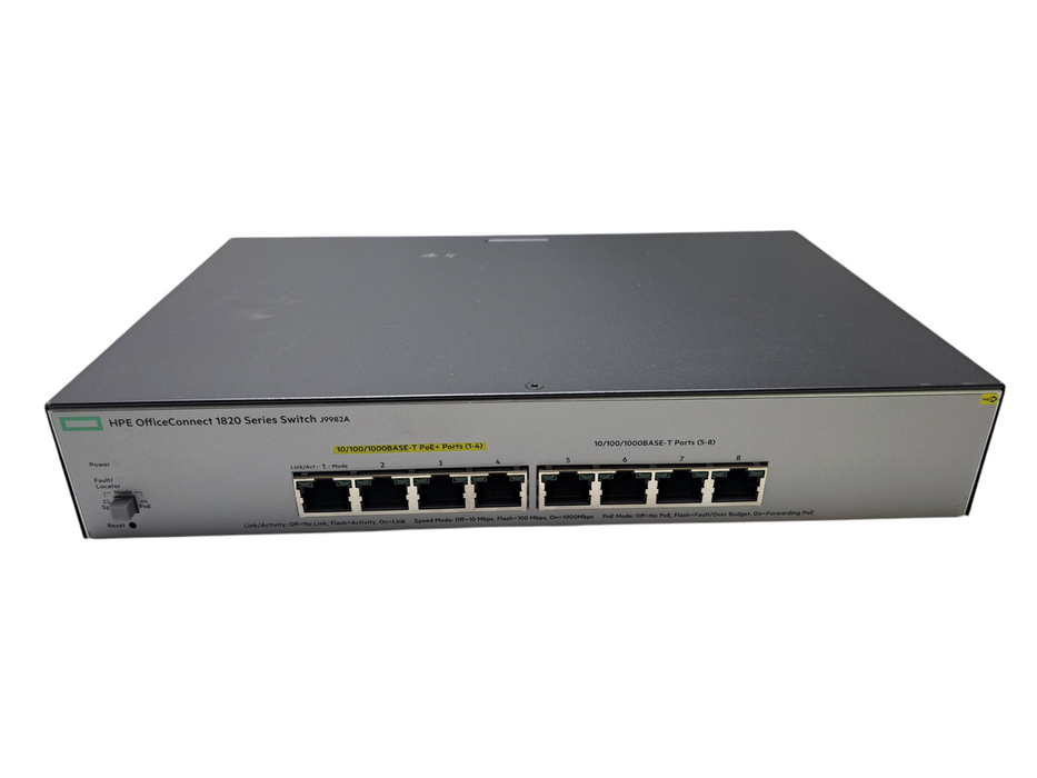 HPE OfficeConnect 1820 J9982A | 8-Port Gigabit, 4x PoE+ Managed Switch