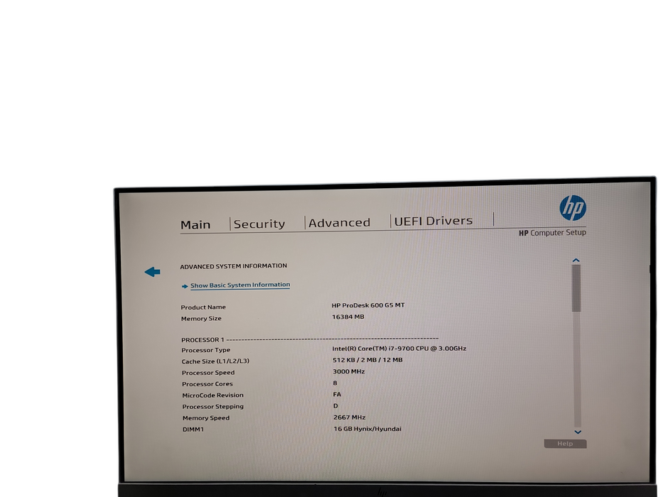 HP ProDesk 600 G5 MT i7 - 9700 @ 3.00GHz 16GB DDR4 Ram θ