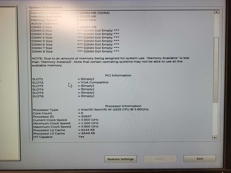 DELL Precision 5820 Xeon W-2235 @ 3.8GHz 16GB RAM P2200 GPU No HDD READ $