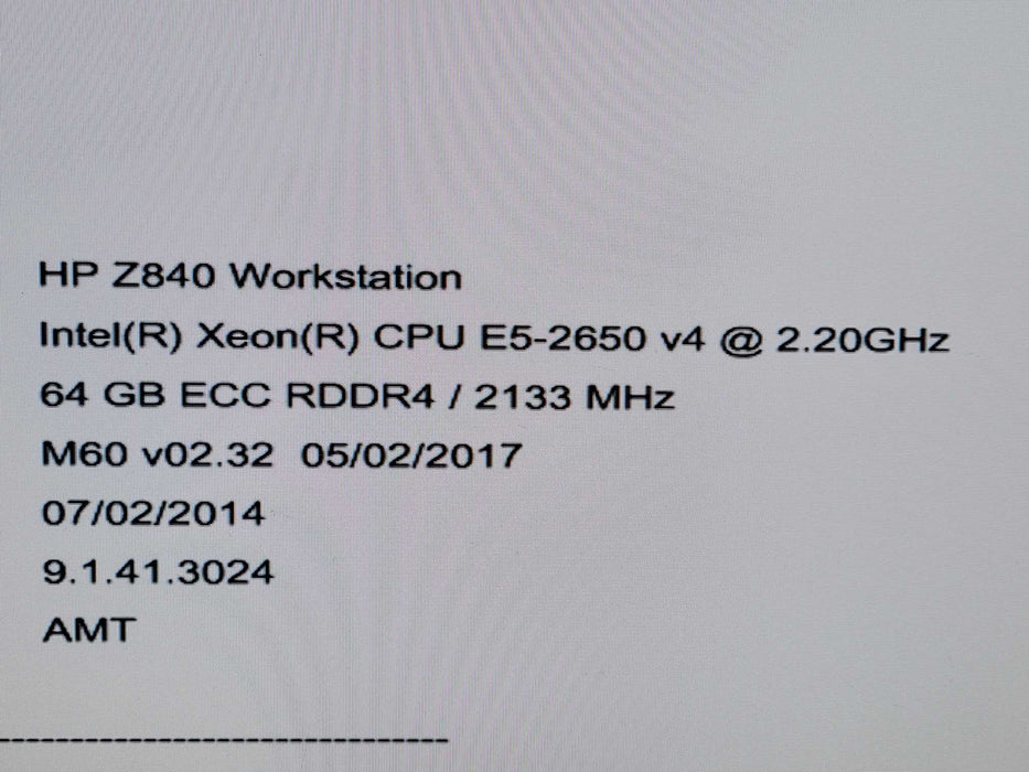 HP Z840 - Xeon E5-2650 v4 64GB DDR4 LSI SAS2308 NO HDD 1125W PSU %