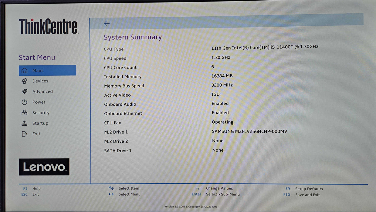 Lenovo ThinkCentre M70q Gen 2 | i5-11400T @1.3GHz, 16GB DDR4, 256GB NVMe )