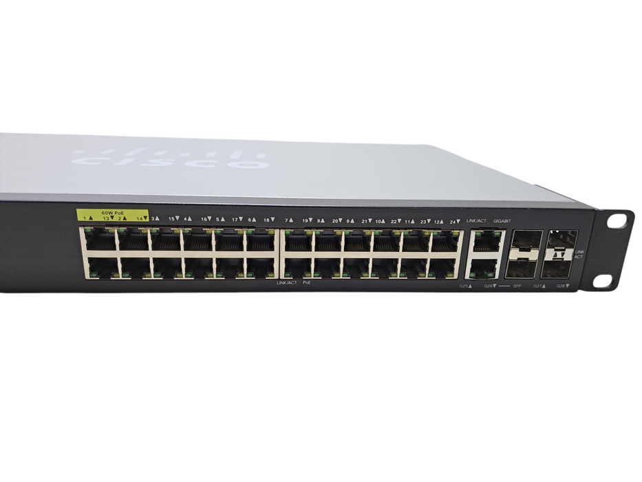 Cisco SG350-28MP-K9 V04 | 28-Port Gigabit PoE Managed Switch 4x SFP )