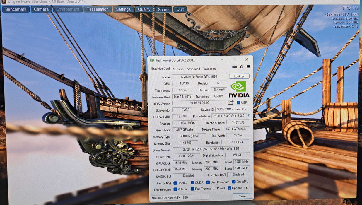 EVGA GeForce GTX 1660 XC 6GB GDDR5 Graphics Card | 06G-P4-1161-KR )