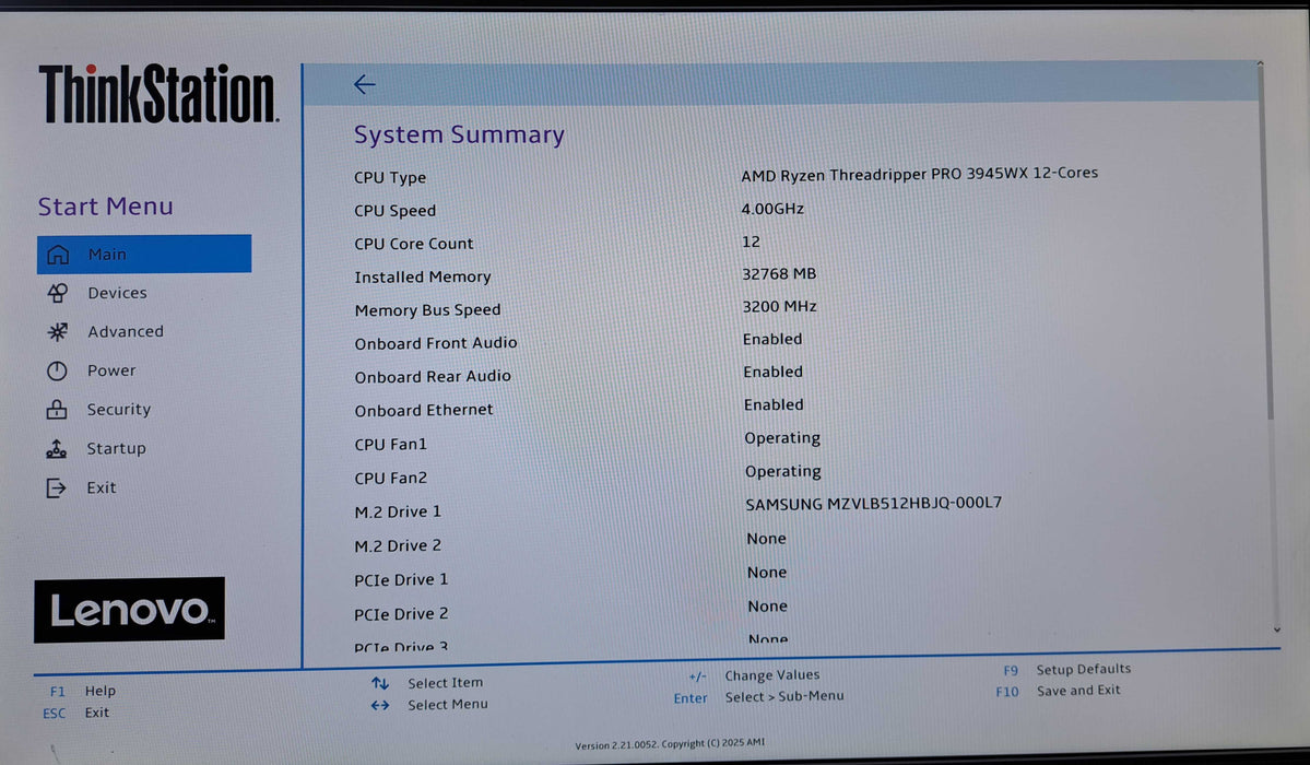Lenovo ThinkStation P620 | AMD Threadripper Pro 3945WX, 32GB DDR4, 512GB NVMe