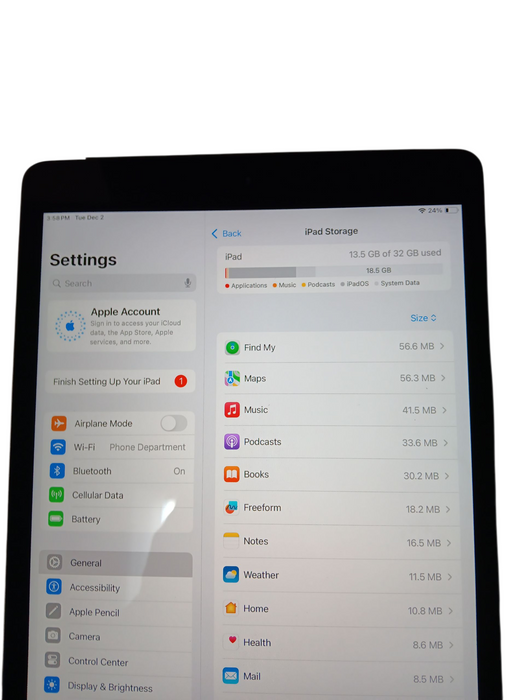 Apple iPad 7th Gen - 32GB - Space Gray [A2200] WiFi/Cellular