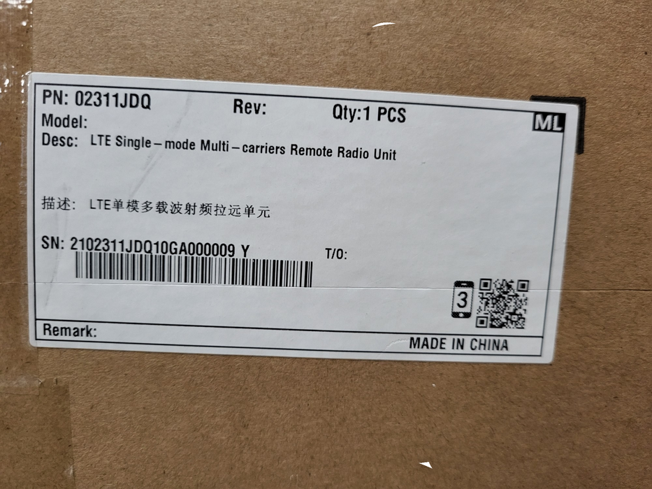 Huawei DBS3900 LTE TDD 3.5G S2/2/2 RRU3256 2500MHz 02311BXA LTE $