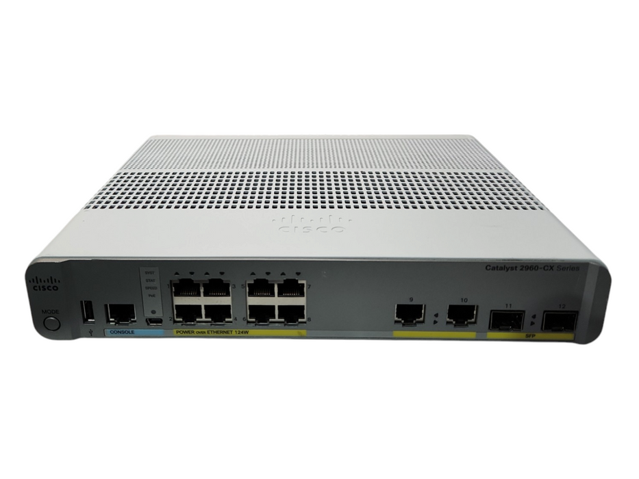 Cisco WS-C2960CX-8PC-L 8-Port GbE PoE+ 2x 1G SFP Switch