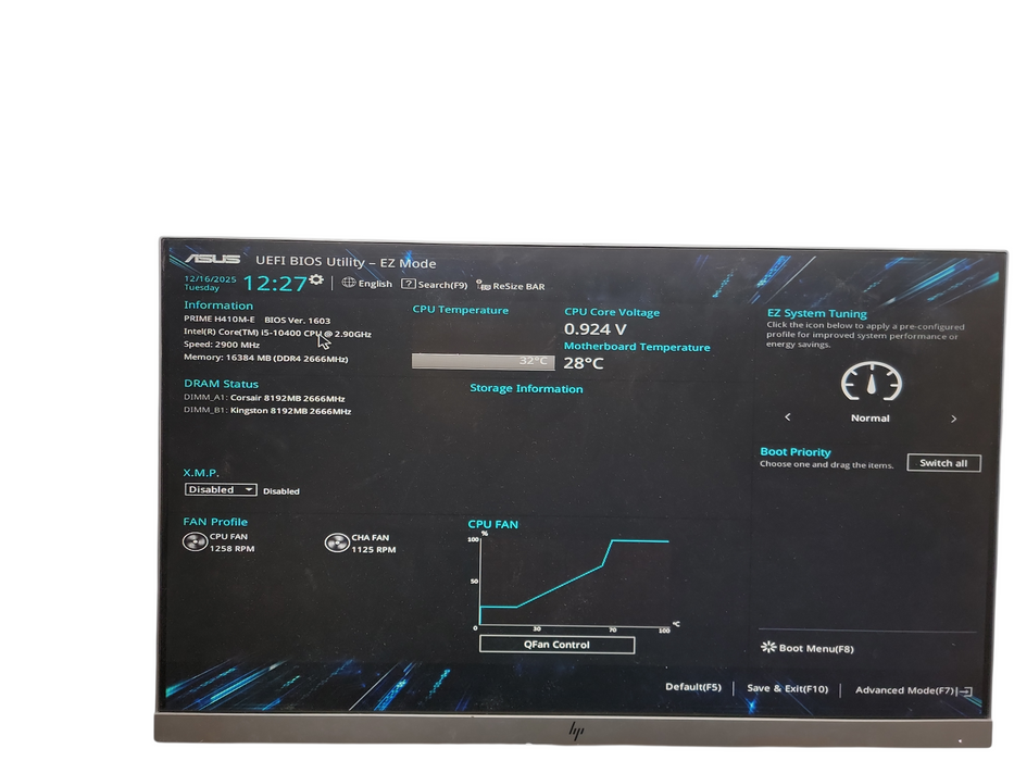 Custom PC PRIME H410M - E Tower i5 - 10400 @ 2.90GB 16GB DDR4 RAM θ
