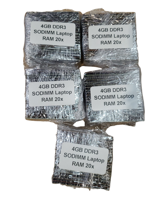Lot of 100x, Assorted 4GB DDR3 SODIMM Laptop RAM