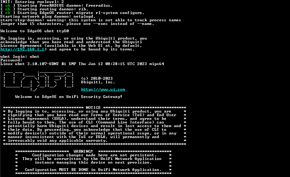 Ubiquiti Networks UniFi USG Security Gateway | Factory Reset