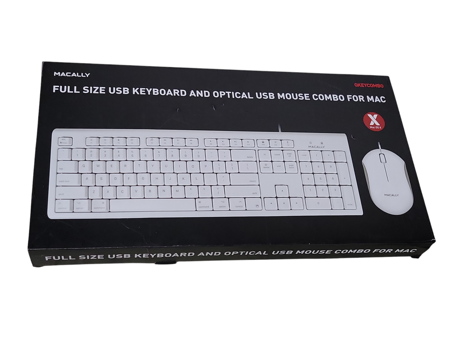 Open-Box MACALLY Full Size USB Keyboard and Mouse Combo for MAC _