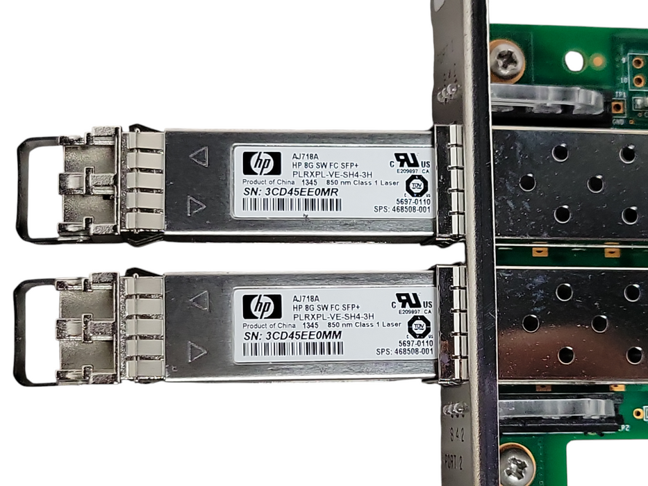 HP QLogic QLE2562-HP 2-Port 8G FC HBA CARD W/ 2X  _
