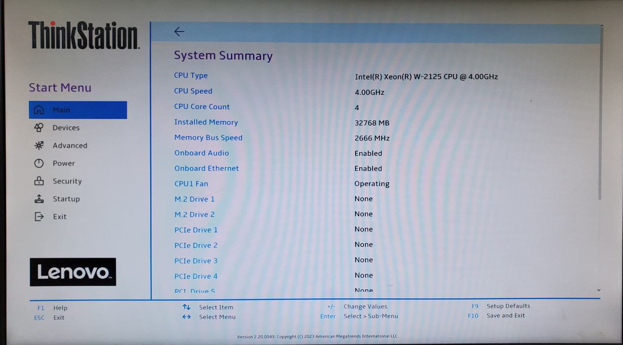 Lenovo ThinkStation P520 1x Xeon W-2125 32GB DDR4 K4200 - No HDD