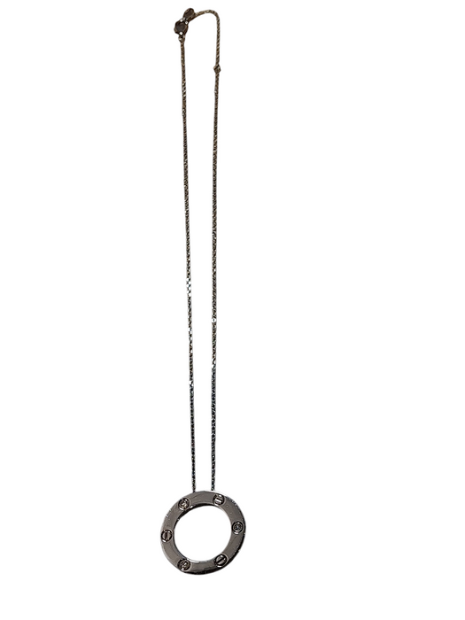 Authentic Cartier LOVE Necklace 18K White Gold & 3 Diamond  =