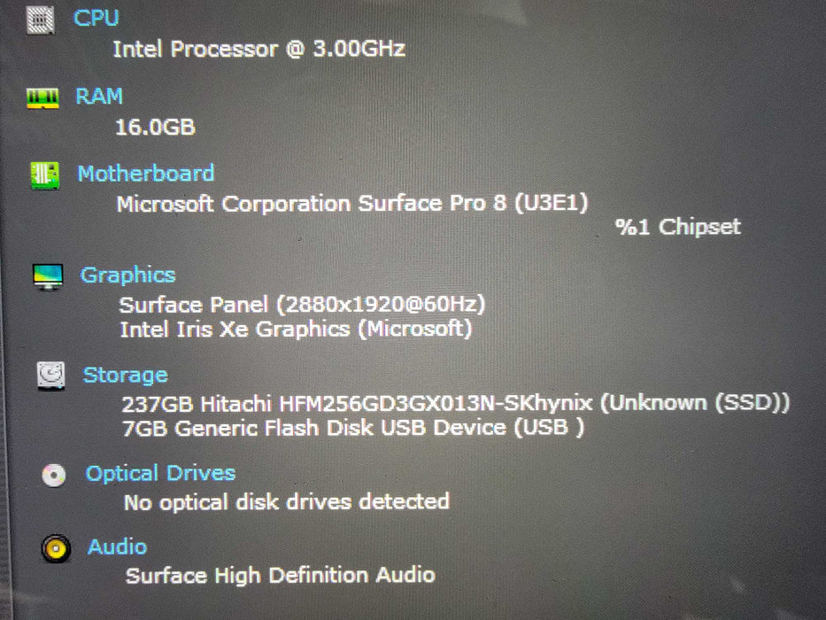 MS Surface Pro 8 for Business [1983] i7-1185G7 16GB RAM 256GB SSD - READ  Lap200