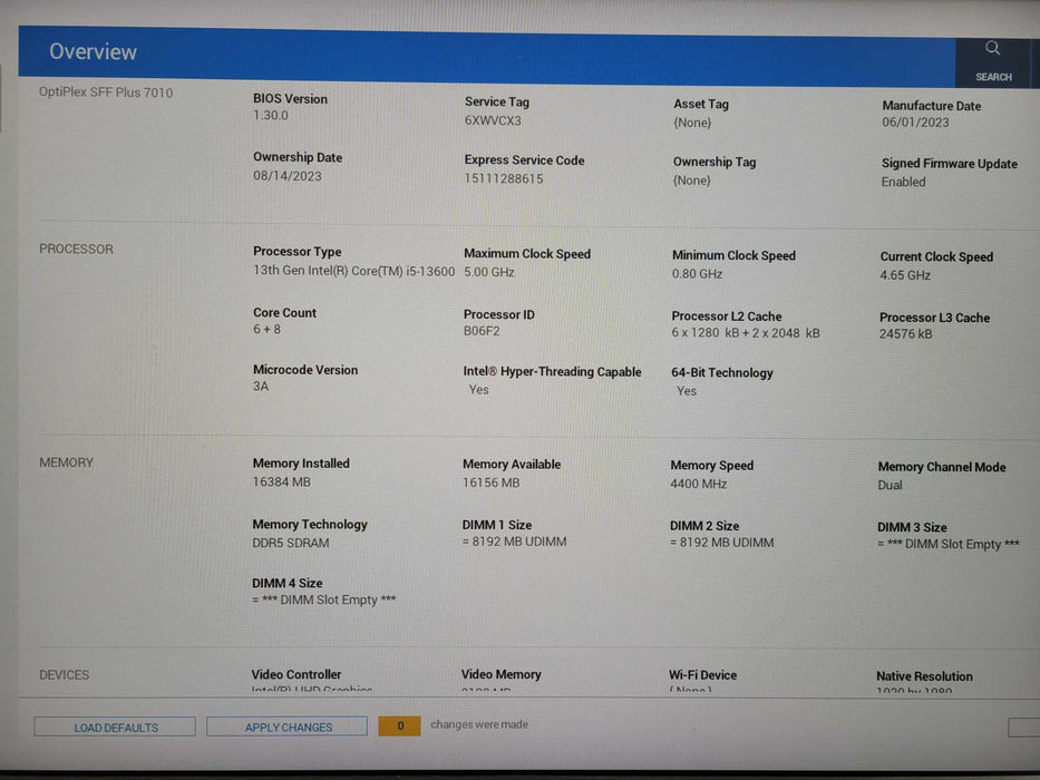 Dell OptiPlex 7010 SFF | Core i5-13600 16GB RAM 256GB NVMe !